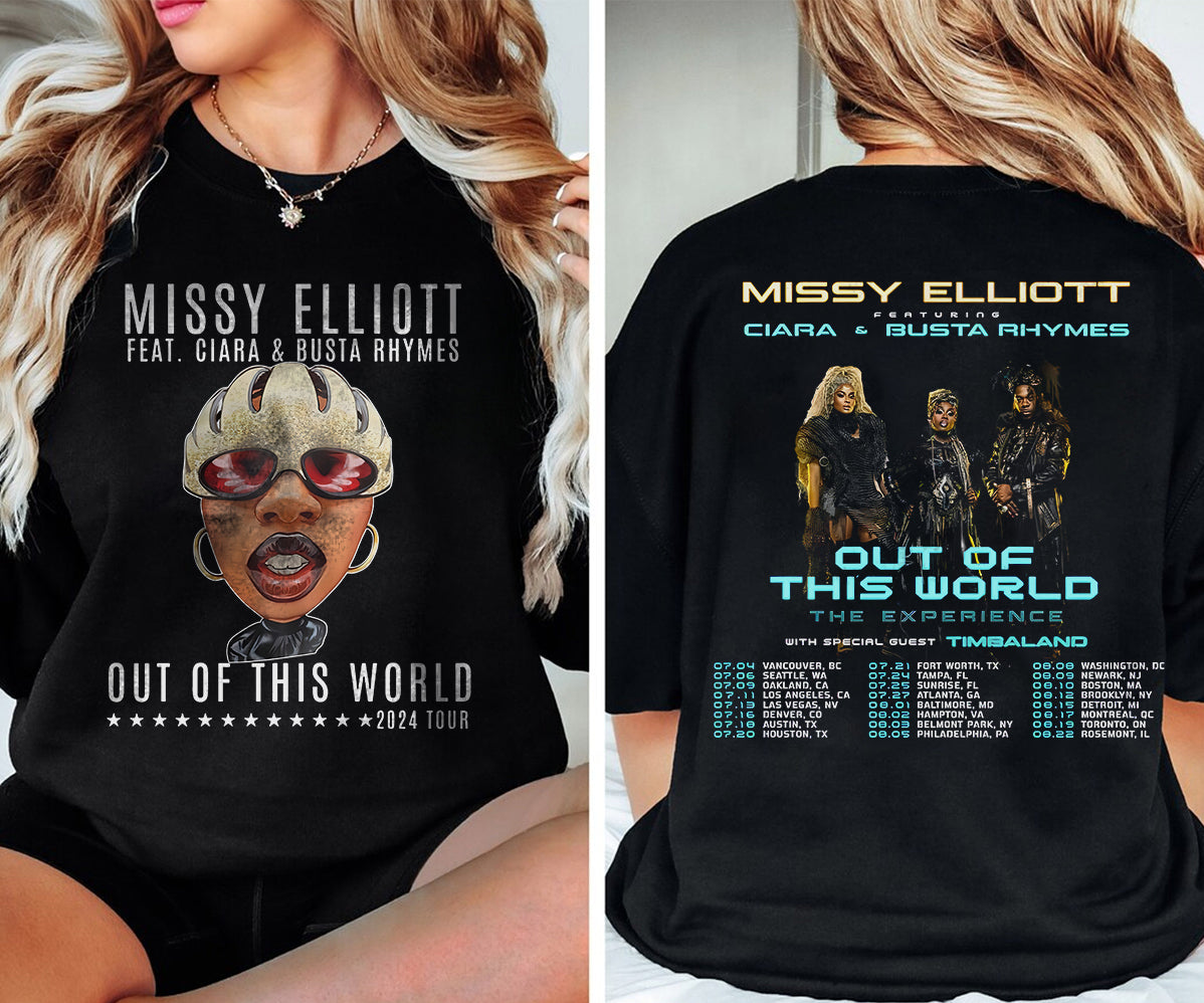 2024 Tour Missy Elliott x Ciara & Busta T-Shirt, Out of This World 2024 Tour Shirt V4, Missy Elliott Rap Tour Merch, Missy Elliott Fan Gift