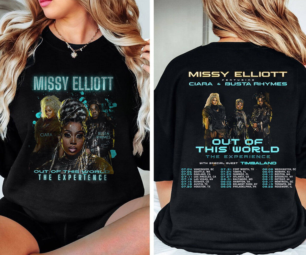 2024 Tour Missy Elliott x Ciara & Busta T-Shirt, Out of This World 2024 Tour Shirt V5, Missy Elliott Rap Tour Merch, Missy Elliott Fan Gift