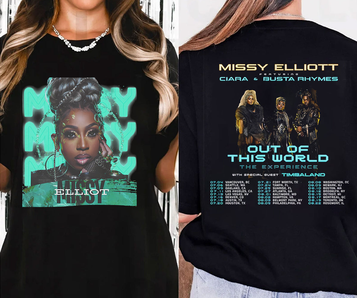 2024 Tour Missy Elliott x Ciara & Busta T-Shirt, Out of This World 2024 Tour Shirt V6, Missy Elliott Rap Tour Merch, Missy Elliott Fan Gift