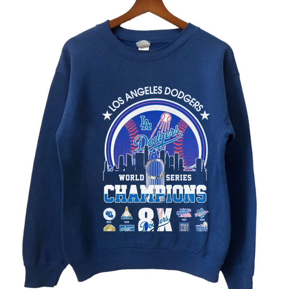 2024 World Series Champions Celebrating 8 Titles of the Los Angeles Dodgers Shirt, Los Angeles World Series Sweatshirt, LA Dodgers T-shirt, Dodger