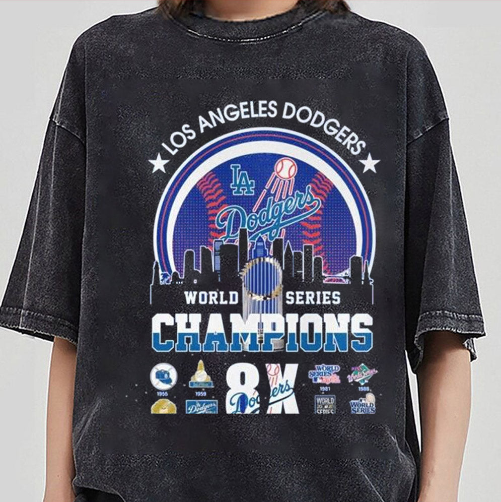 2024 World Series Champions Celebrating 8 Titles of the Los Angeles Dodgers Shirt, Los Angeles World Series Sweatshirt, LA Dodgers T-shirt, Dodger