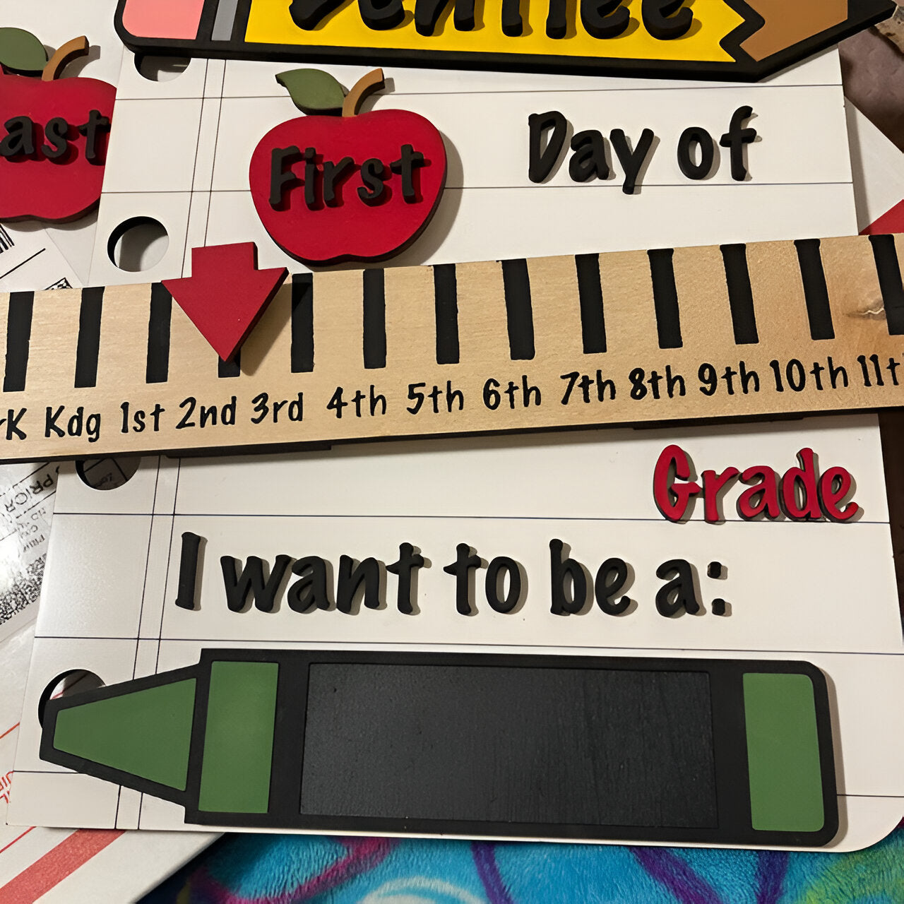 Custom First_100th_Last Day Sign With Handwriting Blank Chalkboard Photo Prop Interchangeable Back to School Gifts for Kids Scsign