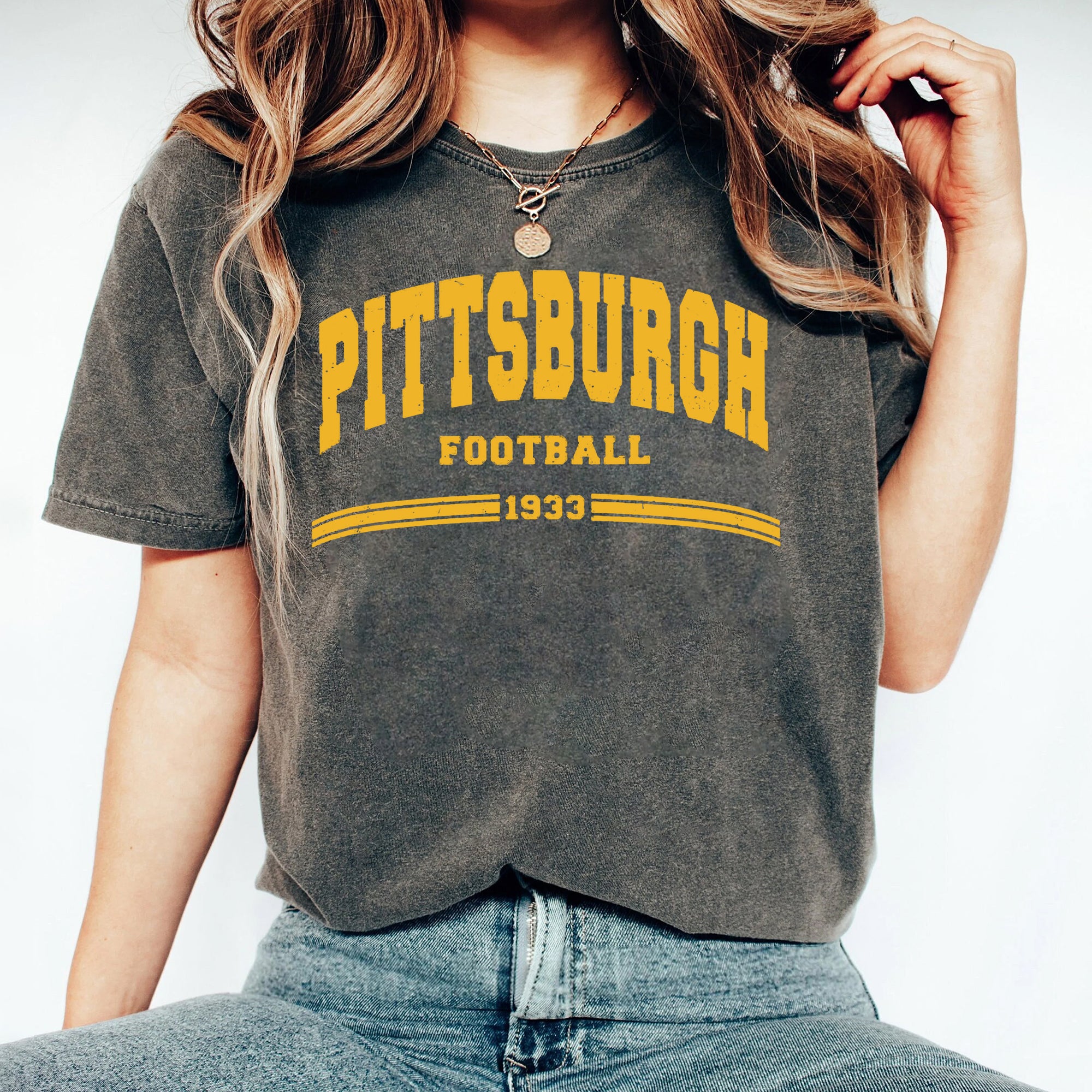 Vintage Pittsburgh Football Shirt, Distressed Pittsburgh T Shirt, sr, Pittsburgh Shirt, Pittsburgh Fan Gift JJJ