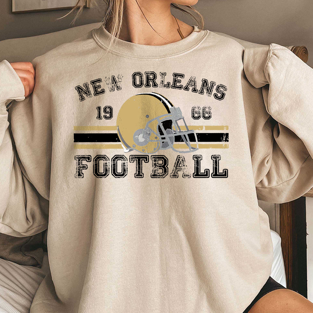Distressed New Orleans Football Shirt Saints Football Crewneck Retro Saints Shirt Gift for New Orleans Saints Football Fan Gift Game Day BBB TDCAO