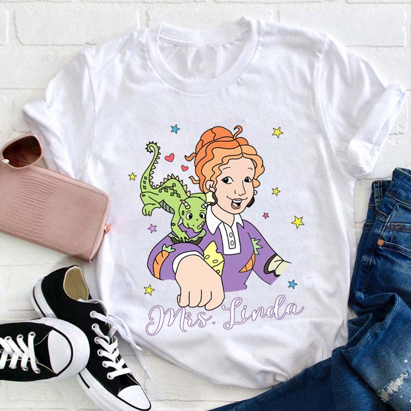 Personalized Take Chances Make Mistakes Get Messy Teacher Two Sided T-Shirt 2MAT88