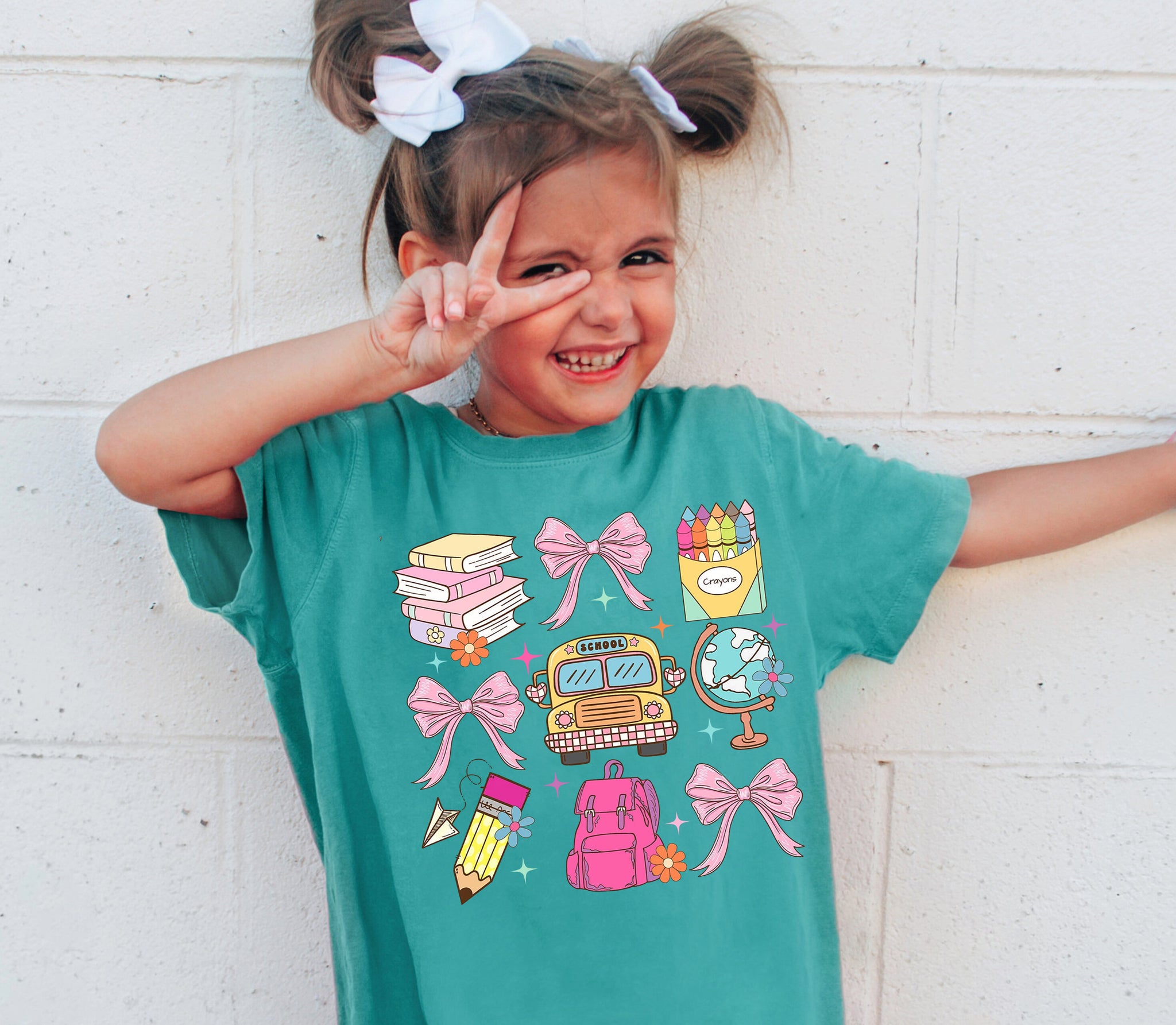 Cute Back To School Girls Shirt  Girls School Shirt  First Day Of School Tee  School Shirt  TD0809 01