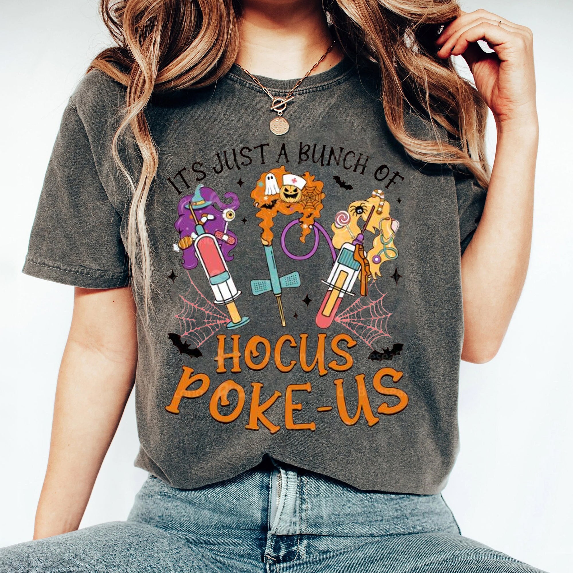 Phlebotomist Halloween Shirt Hocus Poke Us Medical Lab Tech Spooky Phlebotomy Blood Bank Er Nurse Halloween Hematology HHH