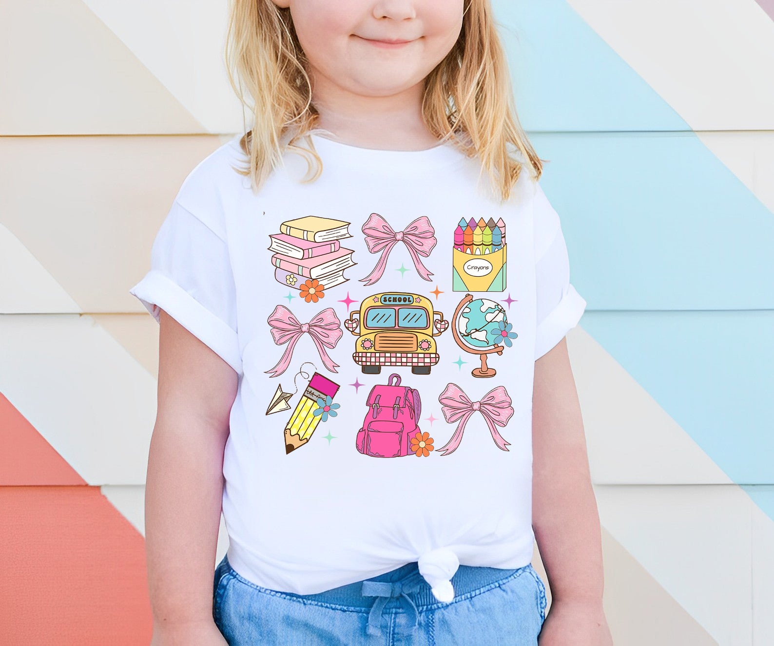 Cute Back To School Girls Shirt  Girls School Shirt  First Day Of School Tee  School Shirt  TD0809 01