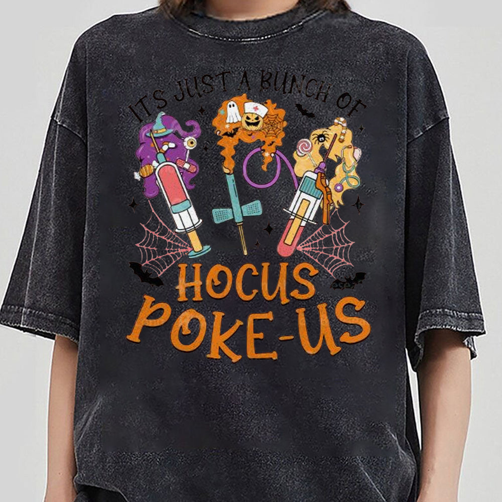 Phlebotomist Halloween Shirt Hocus Poke Us Medical Lab Tech Spooky Phlebotomy Blood Bank Er Nurse Halloween Hematology HHH