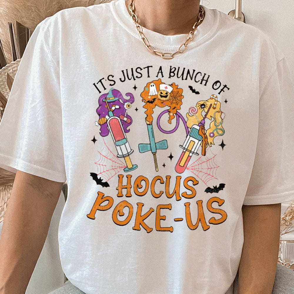 Phlebotomist Halloween Shirt Hocus Poke Us Medical Lab Tech Spooky Phlebotomy Blood Bank Er Nurse Halloween Hematology HHH