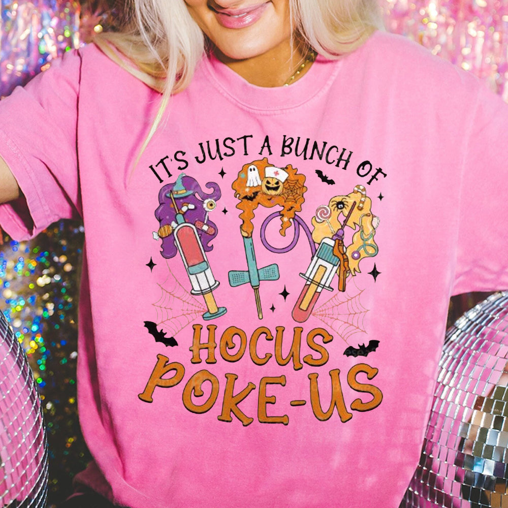 Phlebotomist Halloween Shirt Hocus Poke Us Medical Lab Tech Spooky Phlebotomy Blood Bank Er Nurse Halloween Hematology HHH