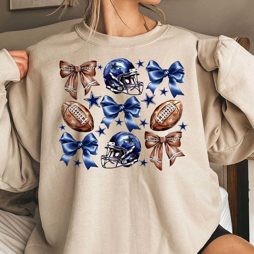 Football Coquette Bow s Shirt, Cowboy Coquette Bow Tee, Coquette Aesthetic, Graphic Tee Gift For Football Fan, Cowboys Western AAA