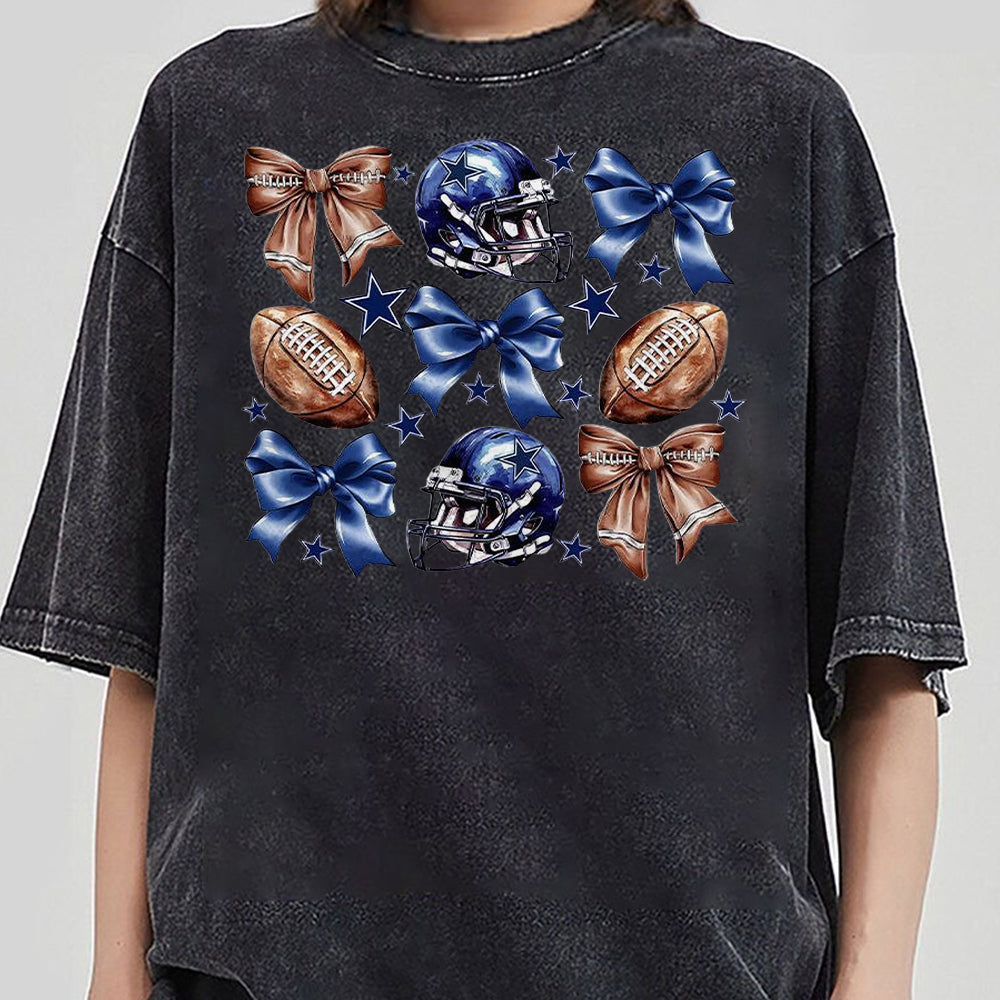Football Coquette Bow s Shirt, Cowboy Coquette Bow Tee, Coquette Aesthetic, Graphic Tee Gift For Football Fan, Cowboys Western AAA