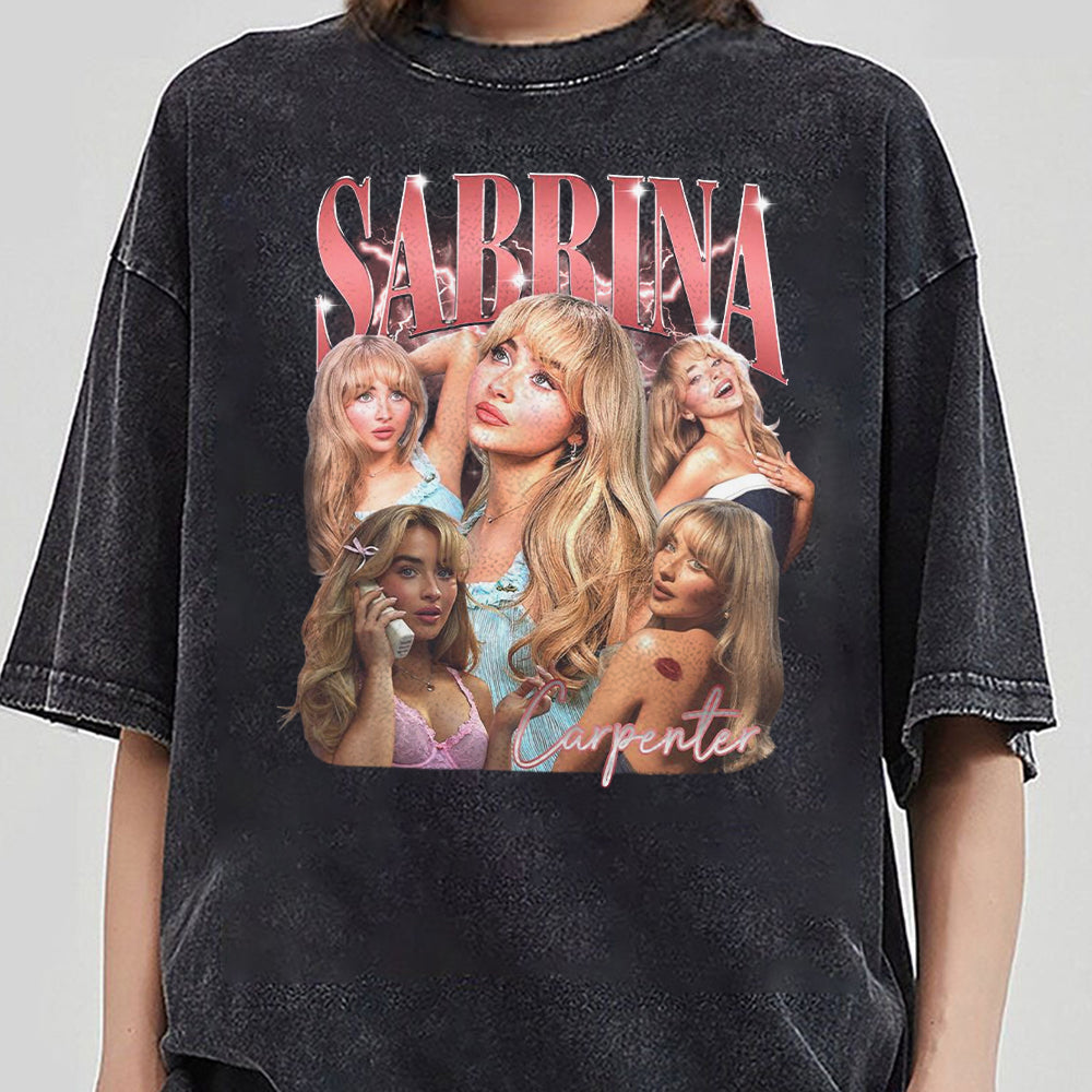 Sabrina Carpenter Graphic Tee, Sabrina Carpenter Fan Collage Shirt, Vintage Pop Star Merch, Aesthetic Unisex Sabrina Carpenter Gift Idea KKK