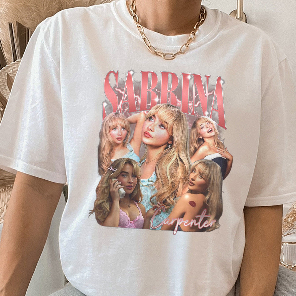 Sabrina Carpenter Graphic Tee, Sabrina Carpenter Fan Collage Shirt, Vintage Pop Star Merch, Aesthetic Unisex Sabrina Carpenter Gift Idea KKK