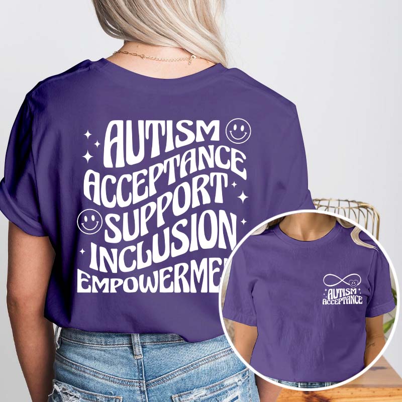 Autism Acceptance Teacher Two Sided T-Shirt 2MAT88