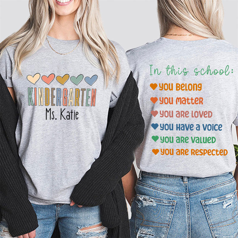 Personalized Teacher's Name FRI YAY Teacher Two Sided T-Shirt 2MAT68