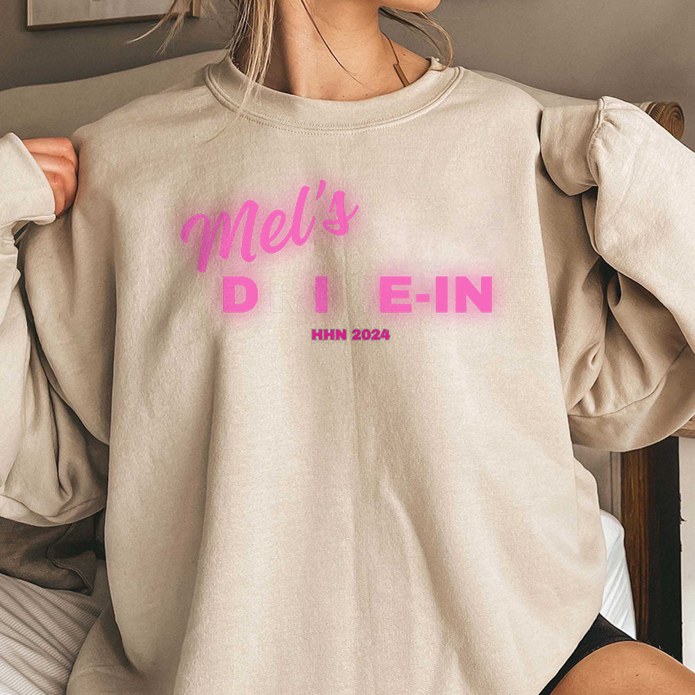 Horror Nights Vintage Tee  Mel's Die-In Sign T-Shirt  Unisex Retro Scary Movie Gift  Halloween Apparel  CCC