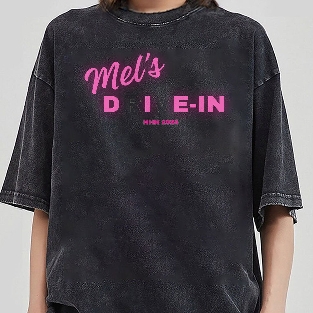 Horror Nights Vintage Tee  Mel's Die-In Sign T-Shirt  Unisex Retro Scary Movie Gift  Halloween Apparel  CCC