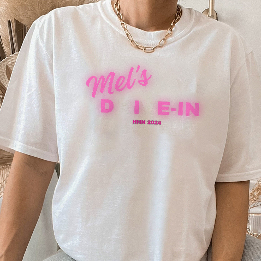 Horror Nights Vintage Tee  Mel's Die-In Sign T-Shirt  Unisex Retro Scary Movie Gift  Halloween Apparel  CCC