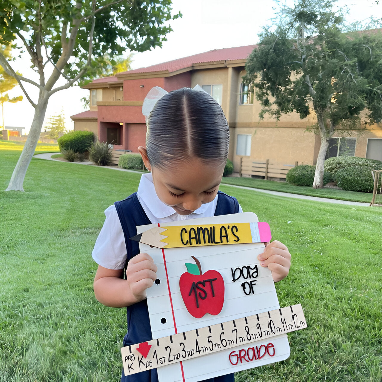 Custom 1st_Last_100th Day of School Sign With Kid's Name Unique Back to School Gift For Kids Scsign