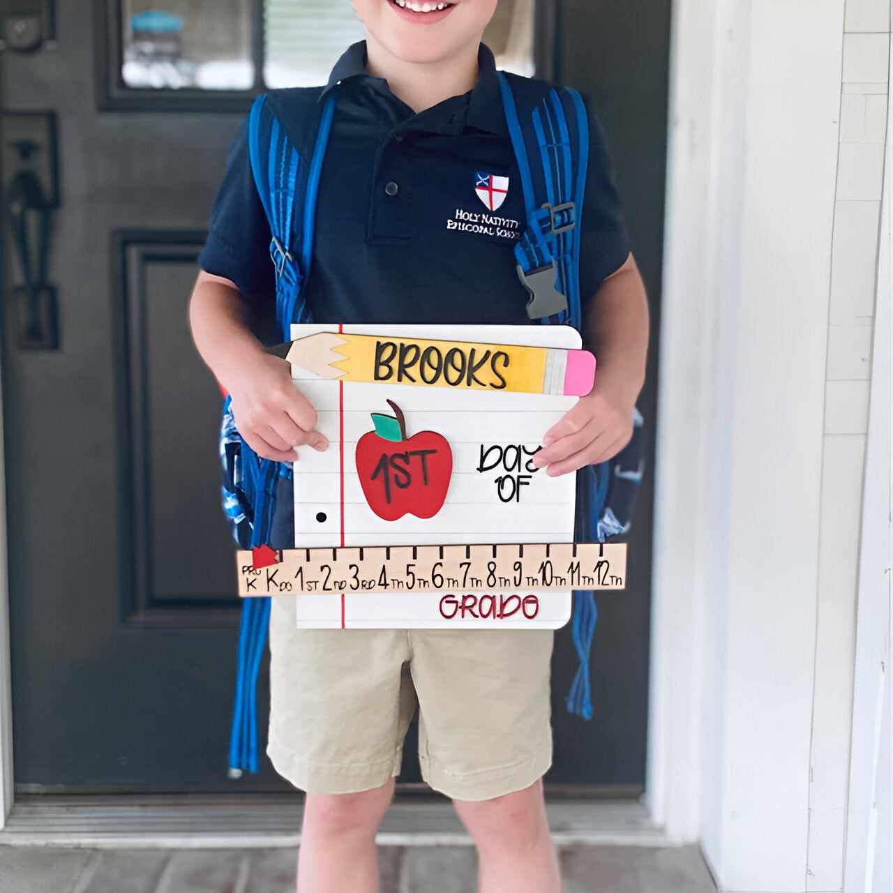 Custom 1st_Last_100th Day of School Sign With Kid's Name Unique Back to School Gift For Kids Scsign