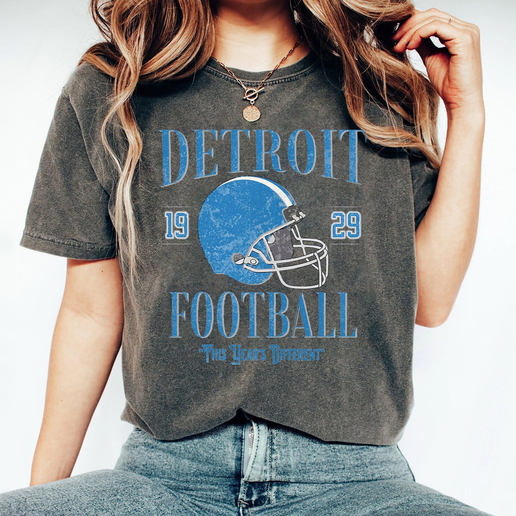 Detroit Football Sweatshirt Vintage Detroit Football Fan Shirt, Detroit Game Day Shirt, Trendy Lions Fan Sweatshirt 6 BBB