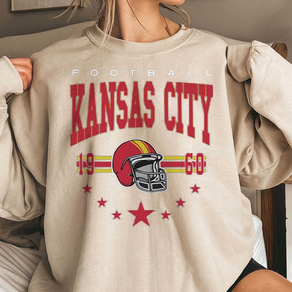 Vintage Style Kansas City Football, Kansas City Sweatshirt, Kansas City Football Sweatshirt, Football Fan Gift, Game Day Shirt DDD