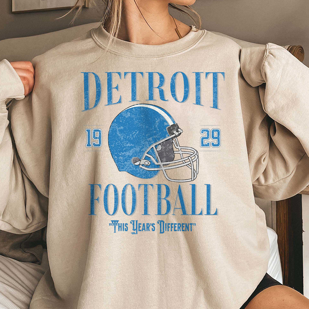 Detroit Football Sweatshirt Vintage Detroit Football Fan Shirt, Detroit Game Day Shirt, Trendy Lions Fan Sweatshirt 6 BBB