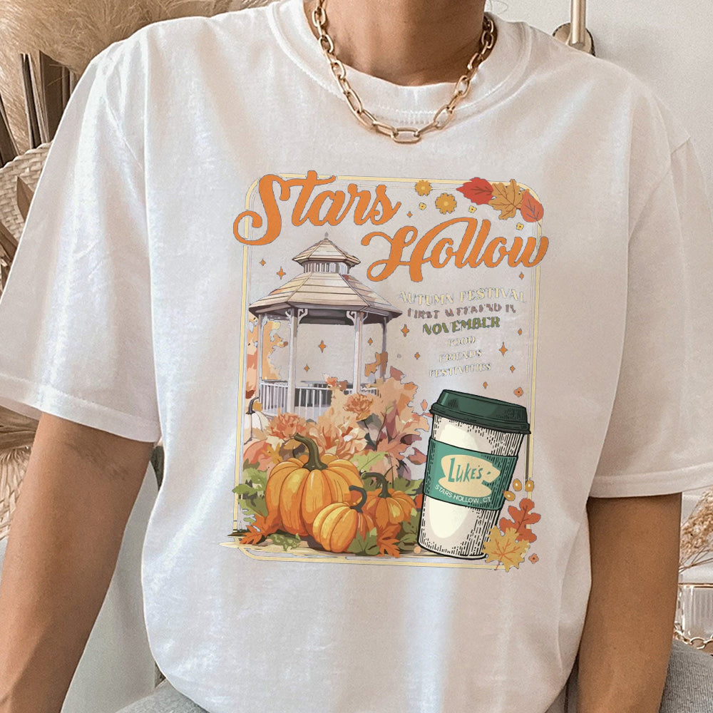 Stars Hallow Shirts Shirt, Gilmore Girls Shirt, Fall Vibes Shirt, Vintage Style Stars Hollow Shirt,Luke's Diner Coffee, Autumn Theme GGG