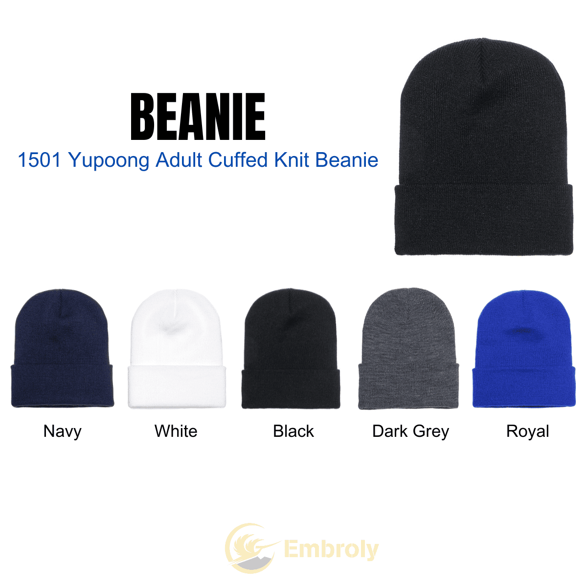 Custom Emmbroidered Beanie With Logo, Personalized Your Own Beanie With Your Logo EM1