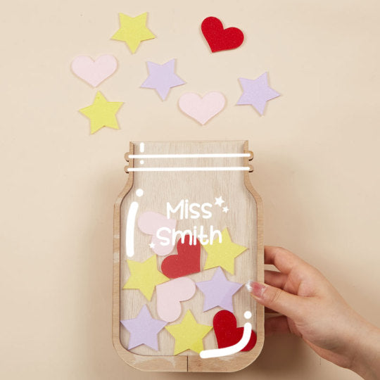 Personalized Fill The Jar With Hearts And Stars Teacher Reward Jar rejar
