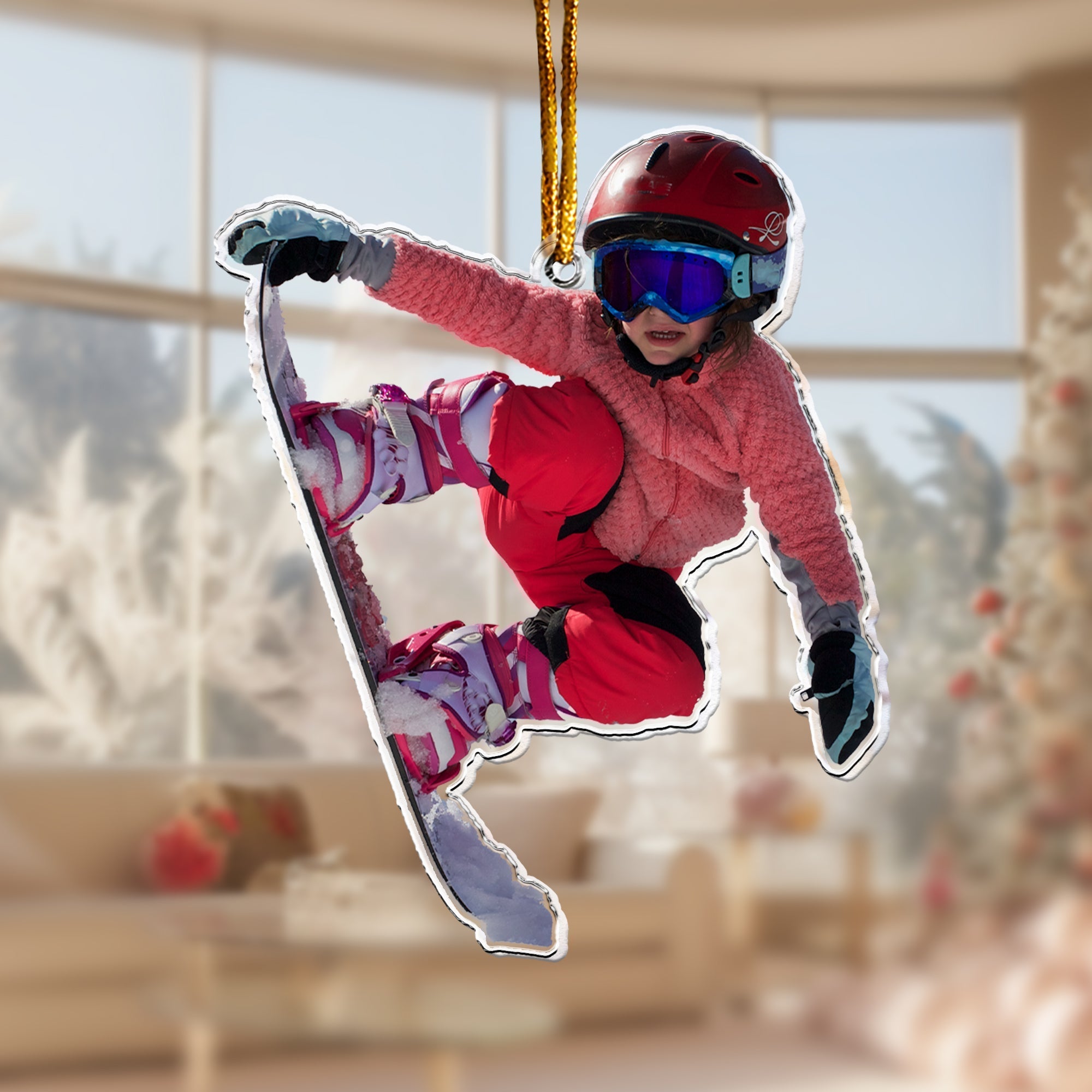 Snowboarding Gift Presents For Snowboarders - Personalized Acrylic Photo Ornament ORNA1210