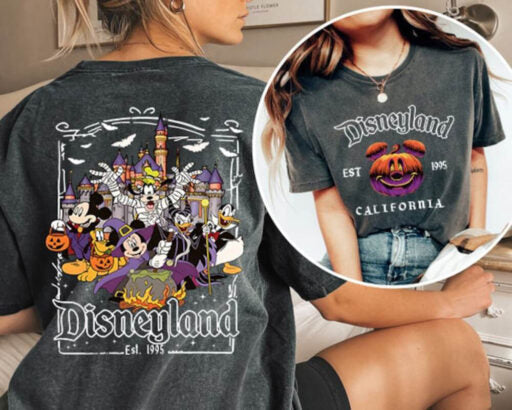 2 Sided Disney Halloween Comfort Color Shirt, Disneyland Est.1955 Halloween Sweatshirt, Oogie Boogie Bash Party Shirt,Disney Halloween Party