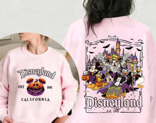 2 Sided Disney Halloween Comfort Color Shirt, Disneyland Est.1955 Halloween Sweatshirt, Oogie Boogie Bash Party Shirt,Disney Halloween Party