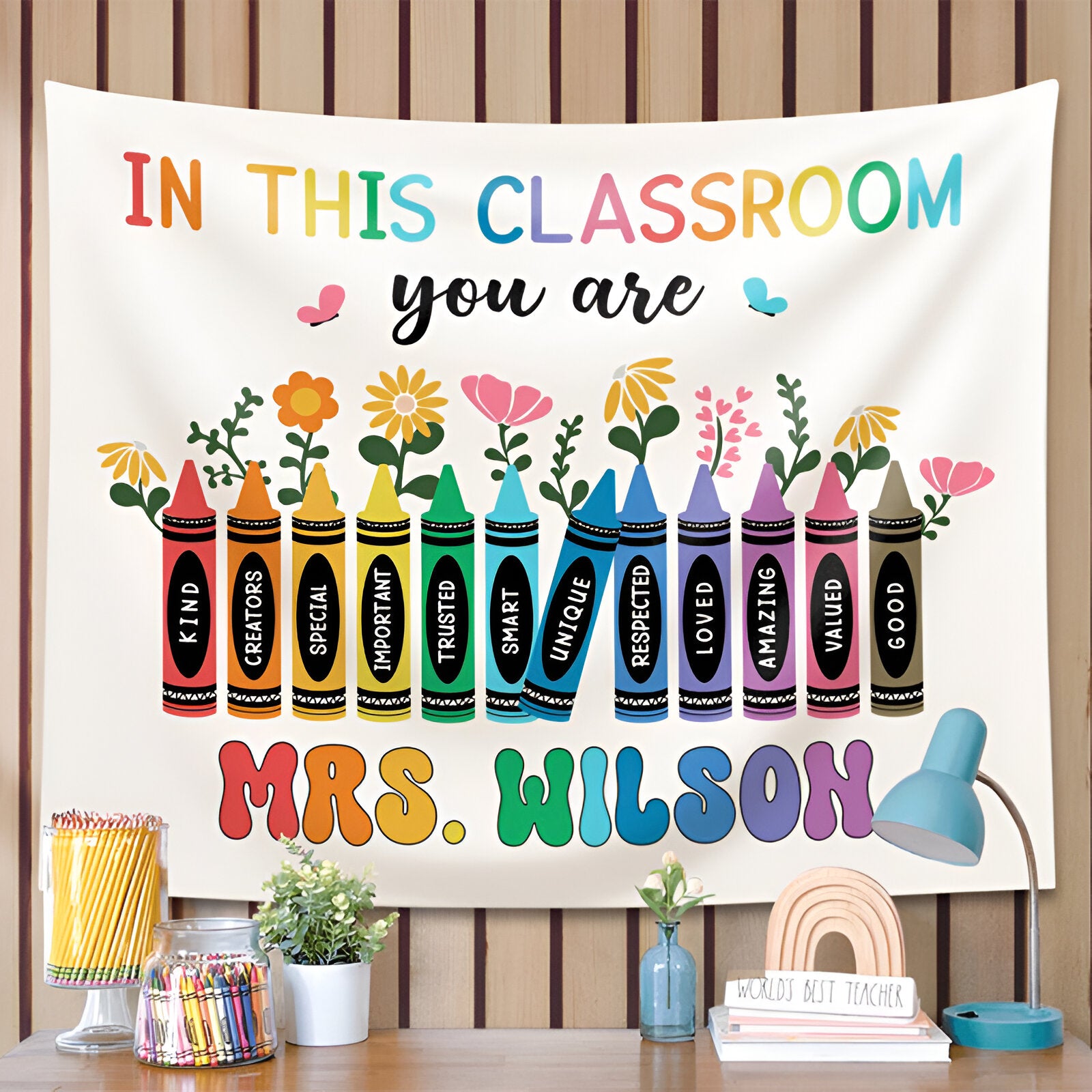 Personalized In This Class You Are Teacher Classroom Tapestry Tapes