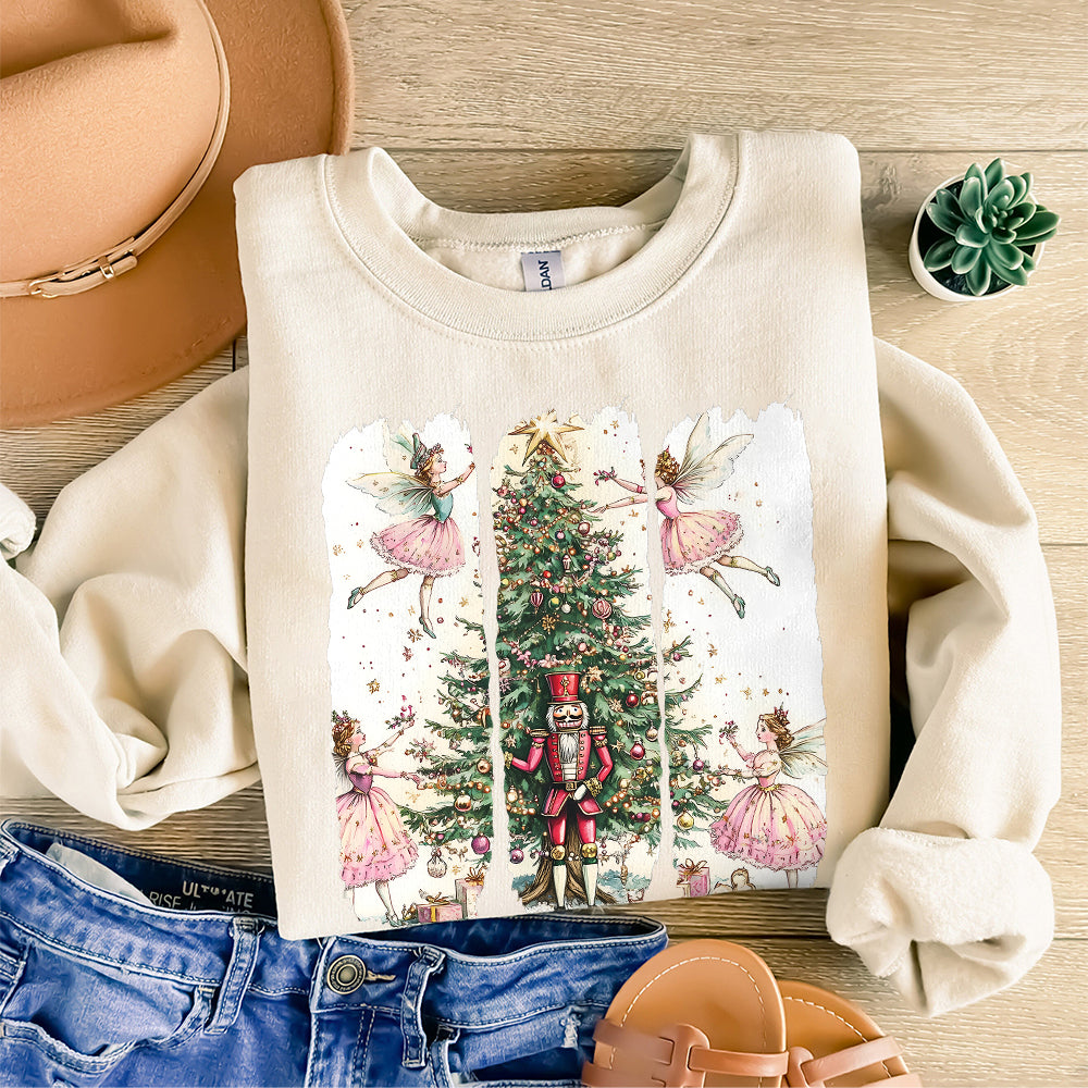 Pink Fairy and nutcracker coquette bow png, girly christmas png, retro Christmas png, Christmas Coquette girly png, winter coquette png S146