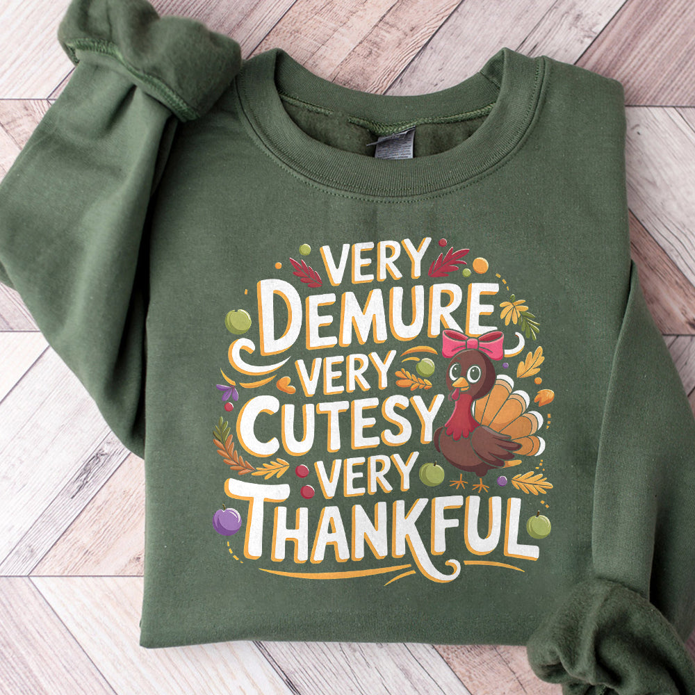 Very Demure Very Cutesy Very Thankful Png Svg, Cute Thanksgiving Png Svg, Turkey Png Svg, Turkey Png, Cutesy Thanksgiving, Thanksgiving S75 ZAA