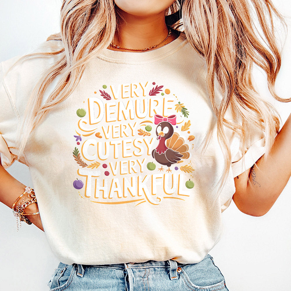 Very Demure Very Cutesy Very Thankful Png Svg, Cute Thanksgiving Png Svg, Turkey Png Svg, Turkey Png, Cutesy Thanksgiving, Thanksgiving S75 ZAA