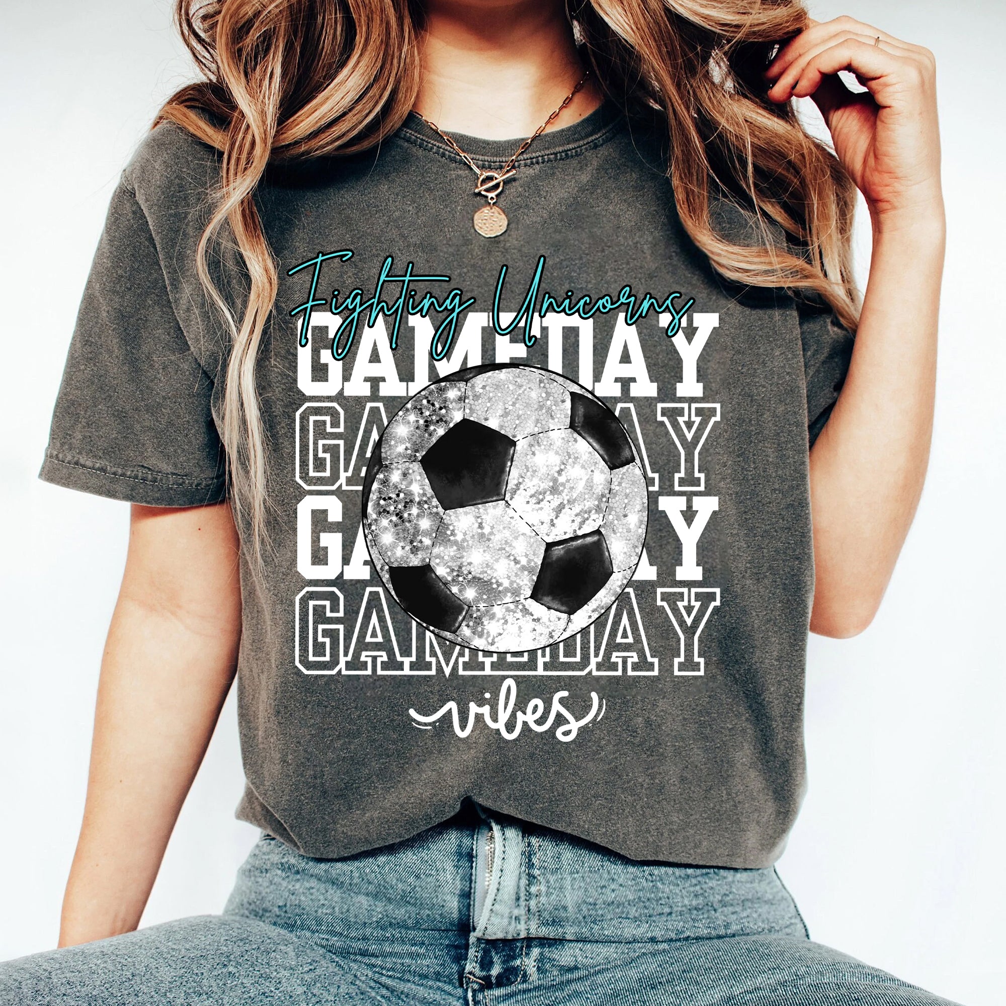 Custom Team Mascot Game Day Vibes Baseball Crewneck Sweatshirt, Sparkle Baseball Mom Shirt, Volleyball Season Womens Pullover, Oversized 1 FB2708