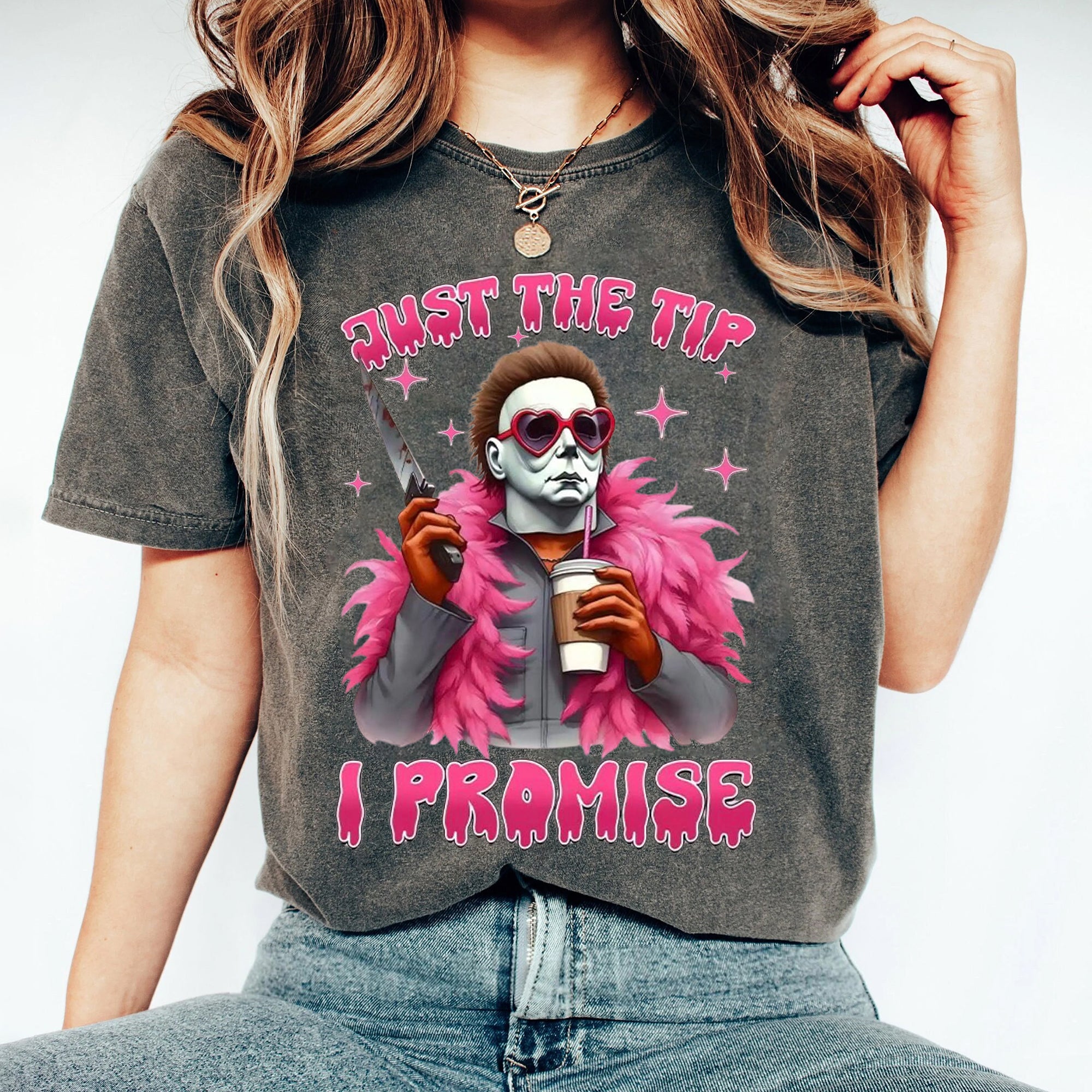 Michael Myers Shirt, Just The Tip I Promise Shirt, Halloween Tee Shirt, Funny Halloween Tshirt For Men Women CCC
