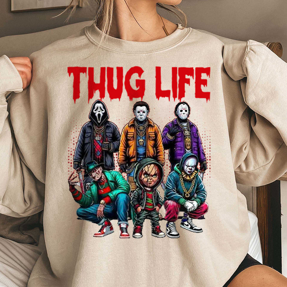 Thug Life Horror Movie Shirt, Friends Horror Characters Shirt, Horror Movie Killers Shirt, Scary Shirt, Halloween Shirt, Friend Horror Shirt  HW2008 03