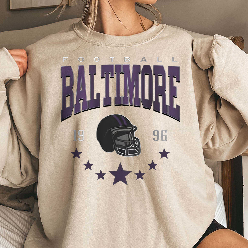 Vintage Baltimore Football Sweatshirt, Distressed Baltimore Football Crewneck, Baltimore Sweatshirt, Baltimore Fan Gift, Women & Men gift BBB