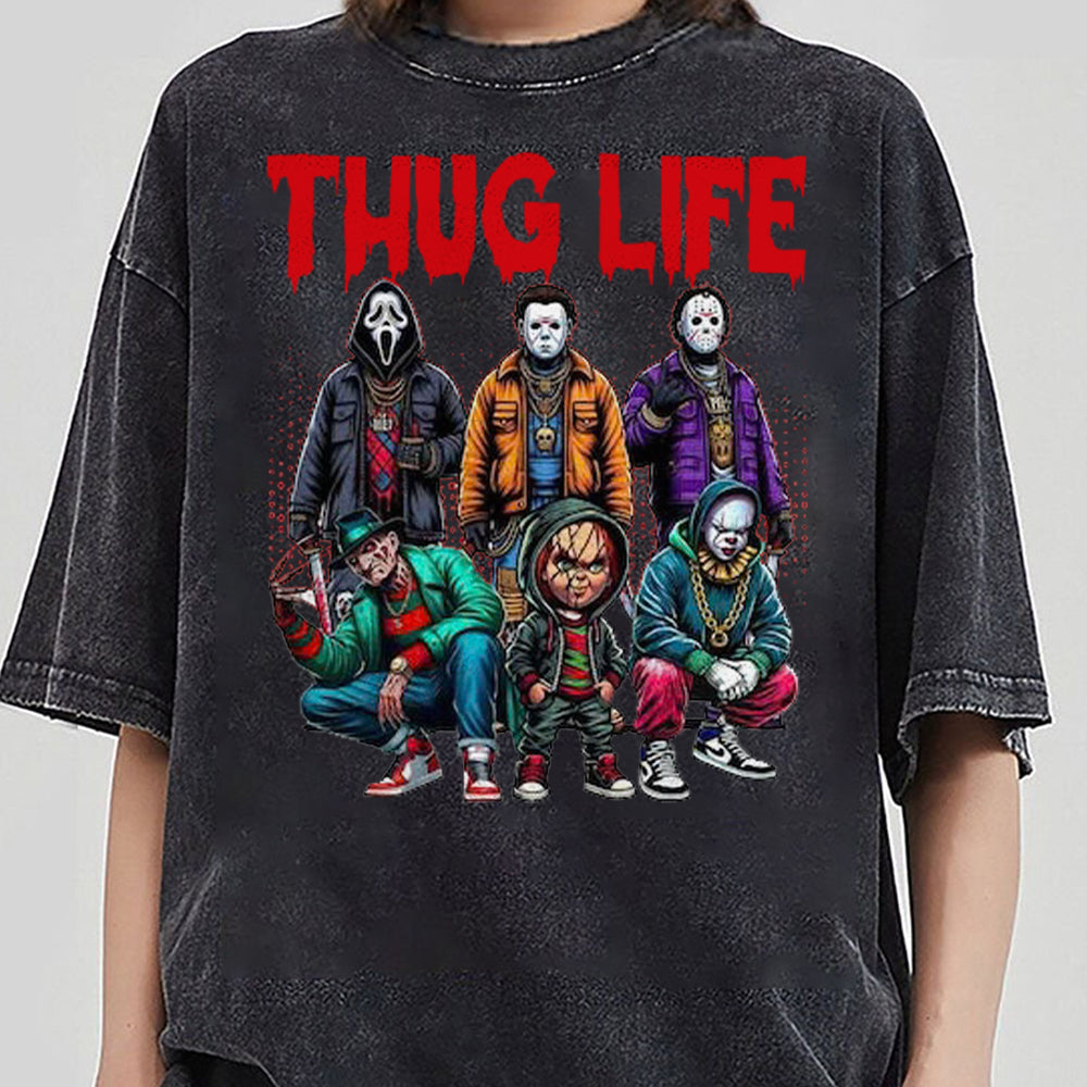 Thug Life Horror Movie Shirt, Friends Horror Characters Shirt, Horror Movie Killers Shirt, Scary Shirt, Halloween Shirt, Friend Horror Shirt  HW2008 03