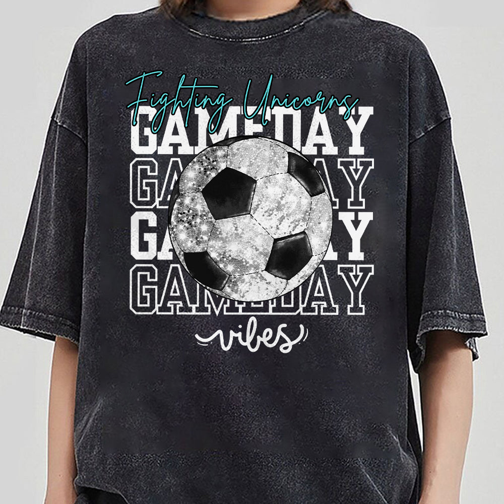 Custom Team Mascot Game Day Vibes Baseball Crewneck Sweatshirt, Sparkle Baseball Mom Shirt, Volleyball Season Womens Pullover, Oversized 1 FB2708