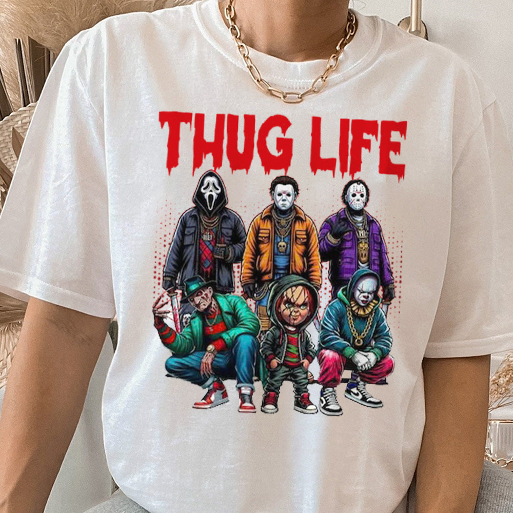 Thug Life Horror Movie Shirt, Friends Horror Characters Shirt, Horror Movie Killers Shirt, Scary Shirt, Halloween Shirt, Friend Horror Shirt  HW2008 03