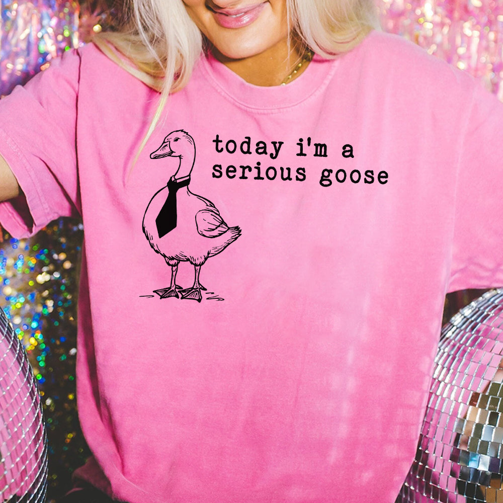 Funny Shirt, Today I'm a Serious Goose Tshirt, Funny Silly Shirt, Funny Goose Shirt, Goose Lover Shirt, Meme Tshirt, Gag Tee CCC