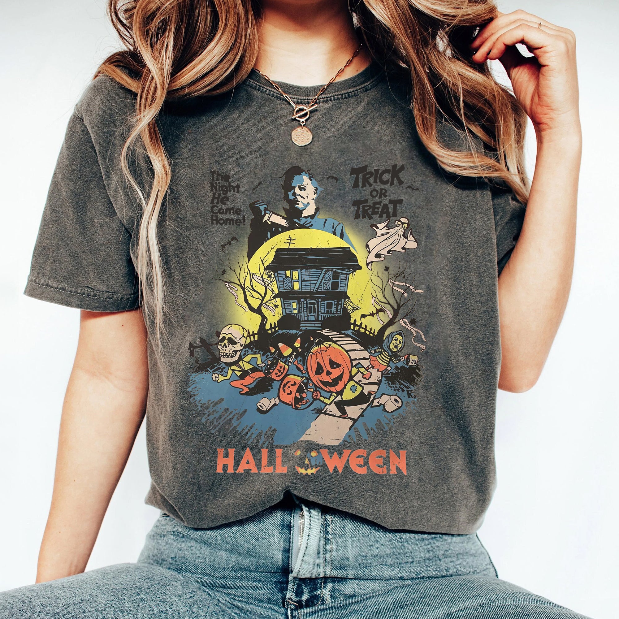 Vintage Halloween Michael Myers Shirt, Retro Michael Myers Halloween T-shirt, The Night He Came Home, Halloween Horror Movies Shirt NNN