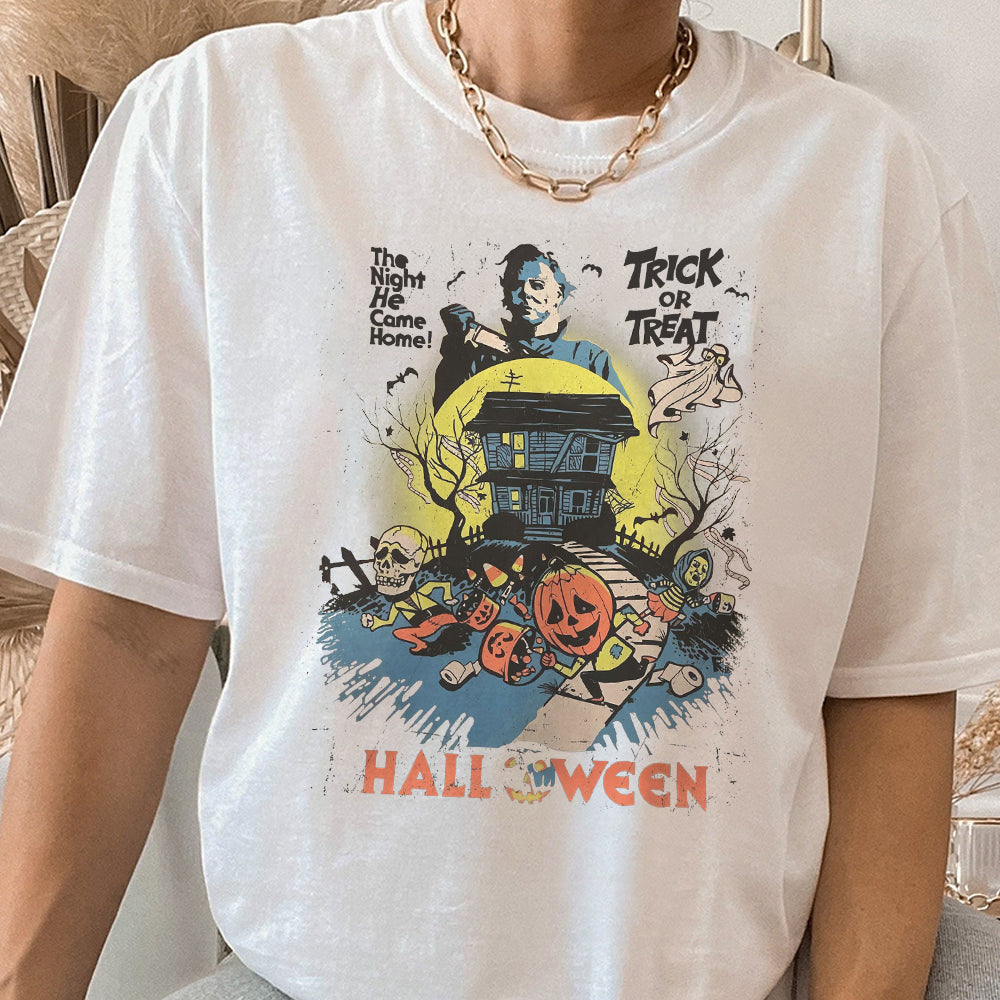 Vintage Halloween Michael Myers Shirt, Retro Michael Myers Halloween T-shirt, The Night He Came Home, Halloween Horror Movies Shirt NNN