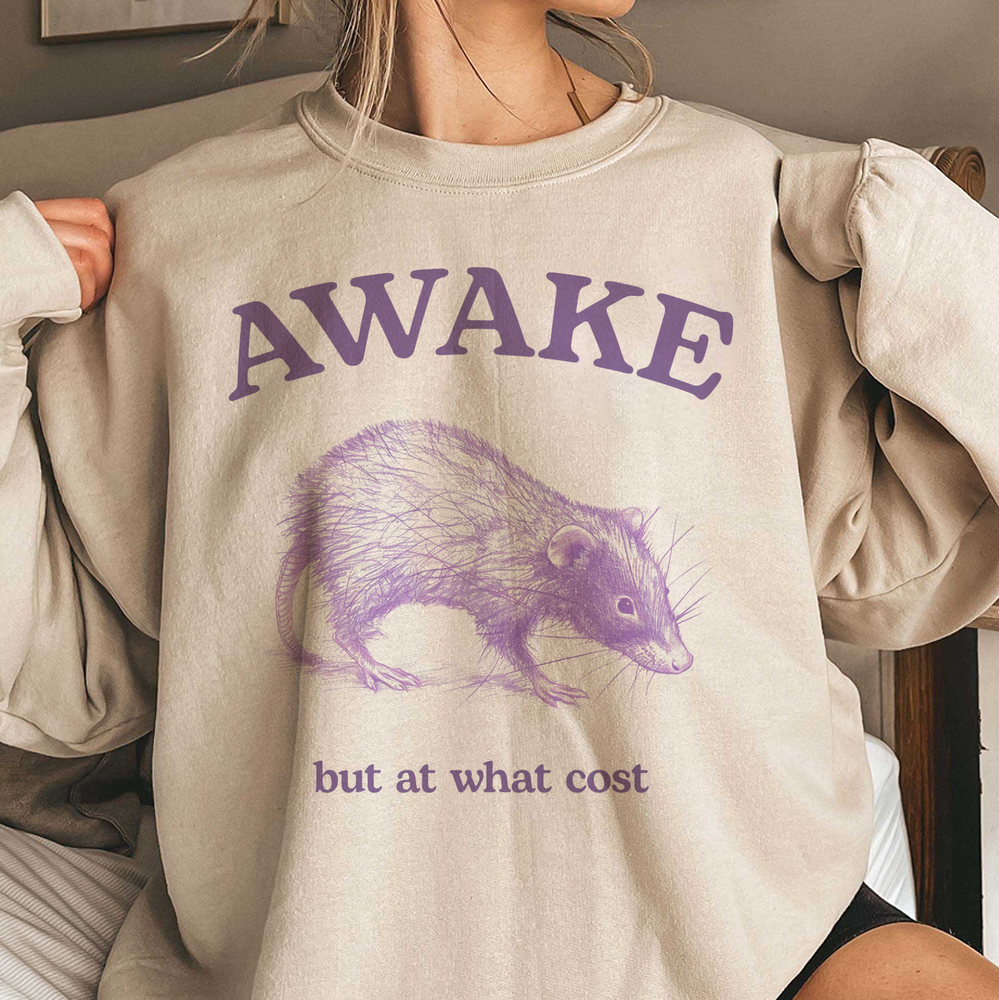 Awake But At What Cost Retro Shirt - Unisex Meme T Shirt, Funny Possum T Shirt, Graphic Shirt, Possum Lovers AIREQ2004 32